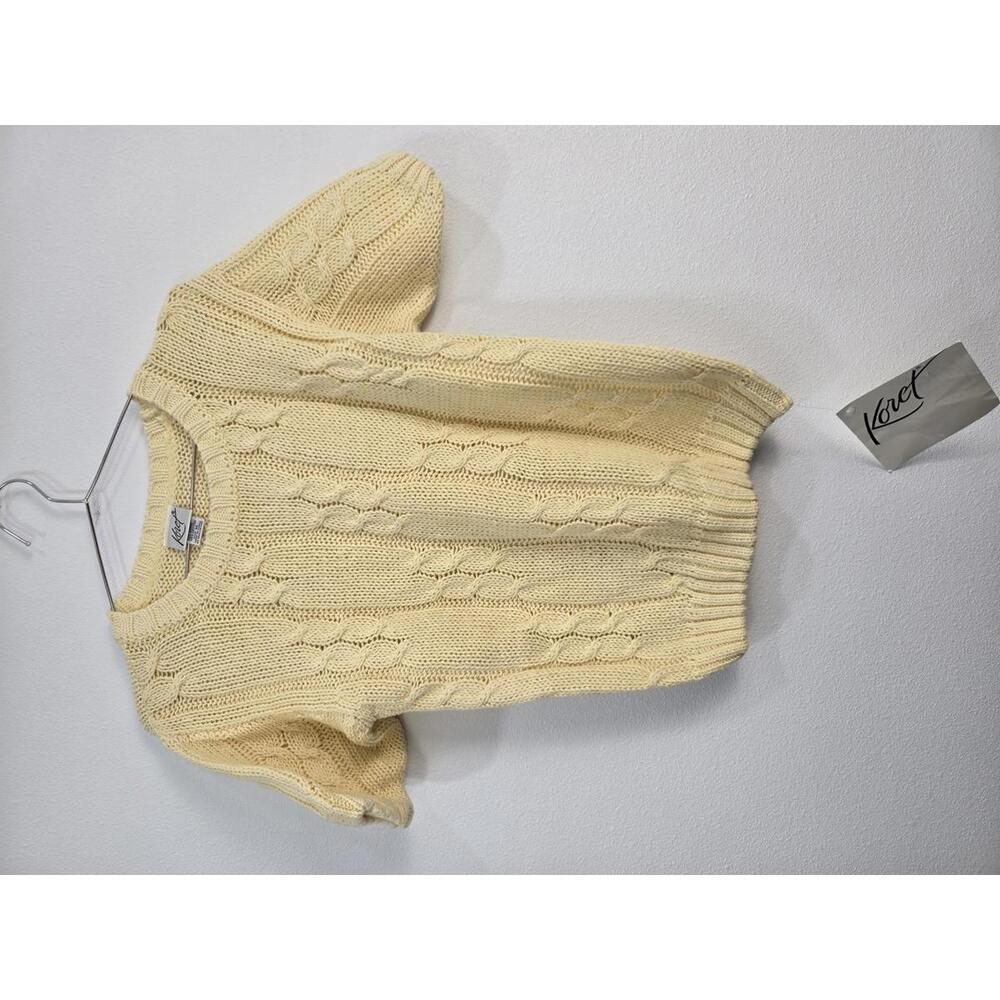 Koret Vintage Cable Knit Sweater - Size M - Cream